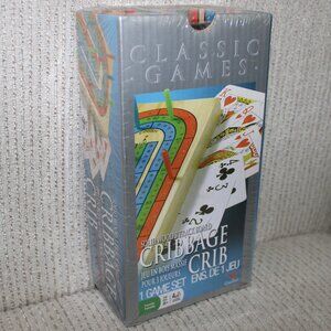 3/$55❤️Solid Wood Deluxe Cribbage Set 3 Track Folding Board with Playing Cards